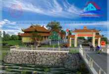 Thiết kế công viên-thiết kế cổng chùa đẹp tại Quảng Trị